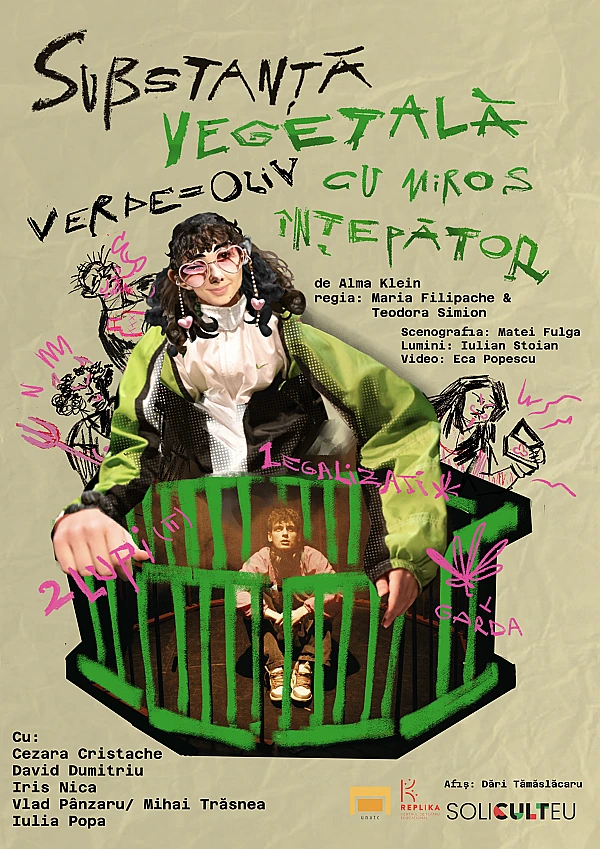 Substanță vegetală verde-oliv cu miros înțepător